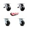 Service Caster 4 Inch Polyolefin Caster Set with Ball Bearings 2 Brakes 2 Rigid SCC-TTL30S420-POB-2-S-2 - alternate 7